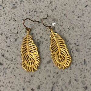 Peacock feather earrings